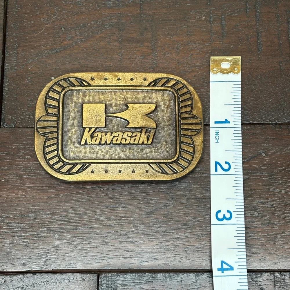Kawasaki‎ Motorcycles Vintage Brass Belt Buckle - Great Condition
